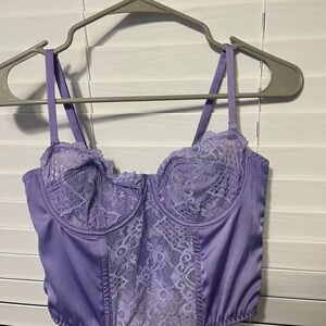Lavender Lace Cami Corset Going Out Top